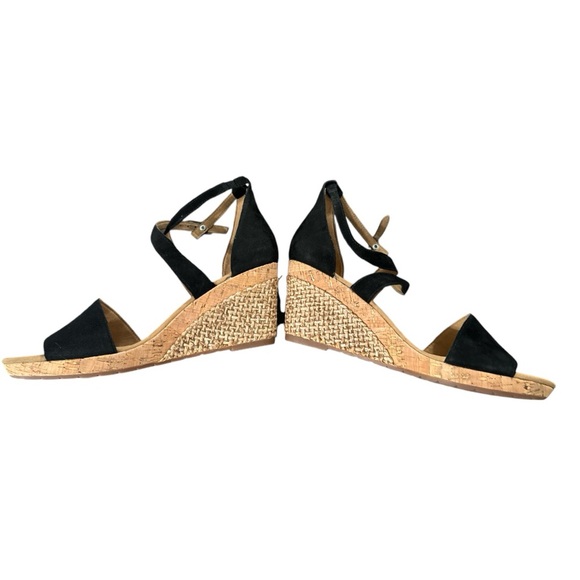 GABOR BLACK SUEDE Sandal Raffia Wedge Size UK 8 US 10-10.5 NWOB - Picture 9 of 9
